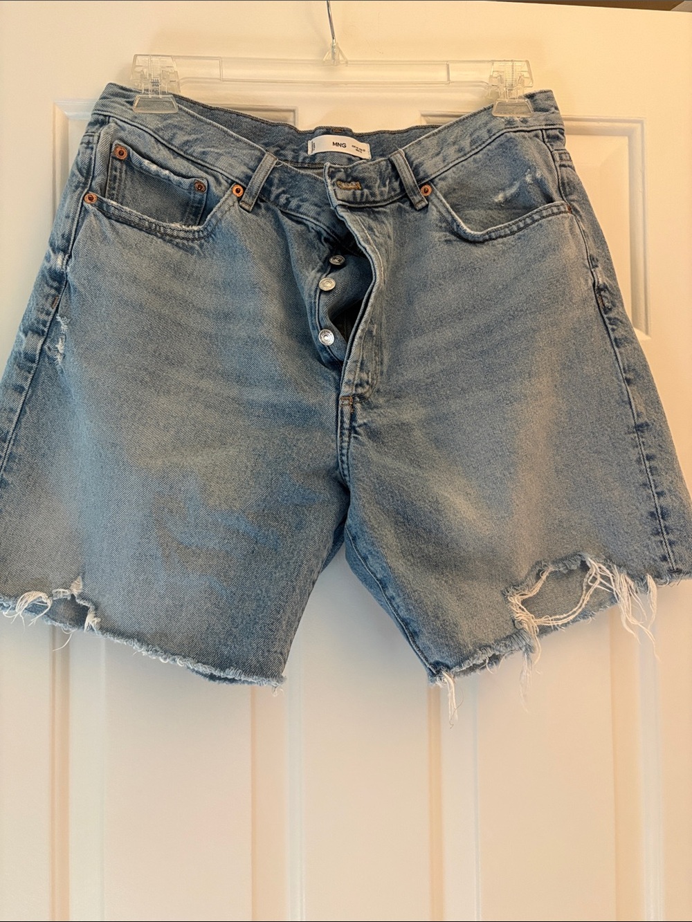 Mango Denim Bermuda Cutoff Shorts sz 12